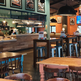 Interior of the clubhouse at Whilton Mill Kart Circuit