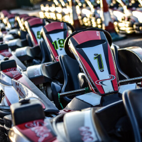 All 30 Sodi kart SR's lined up on the dummy grid