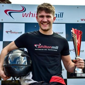 Race winner on podium