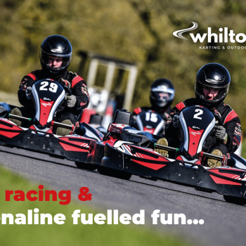 Drivers enjoying arrive and drive go-karting on the National Circuit