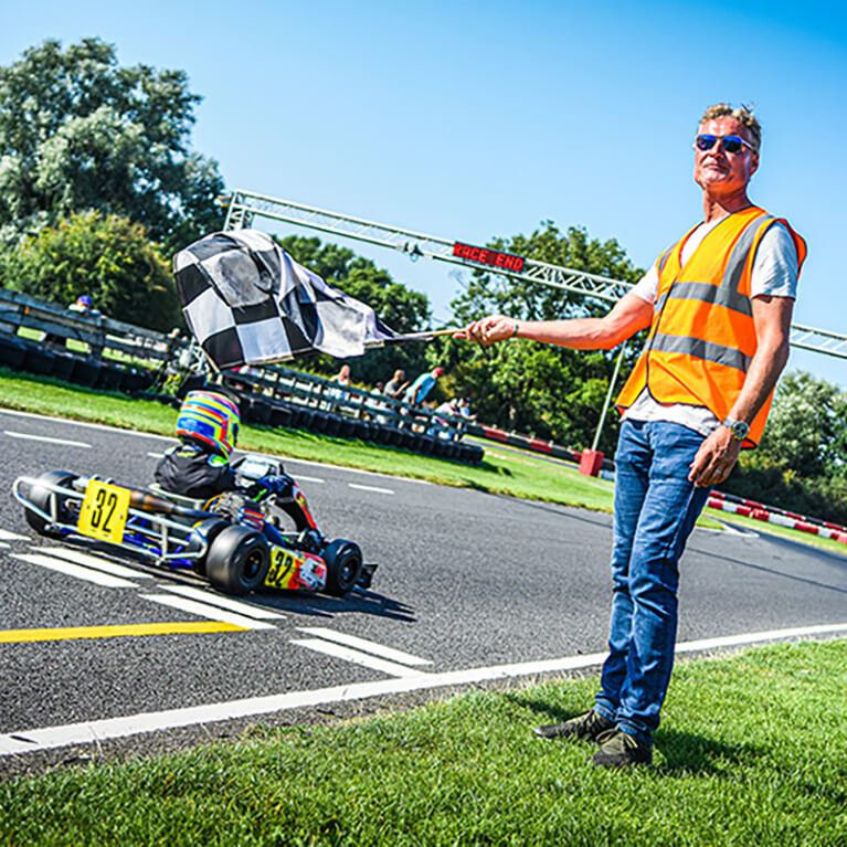 David Coulthard at Whilton Mill Kart Circuit